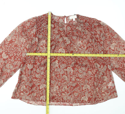 Womens UK Size 12 Sonder Studio Red Tunic Blouse