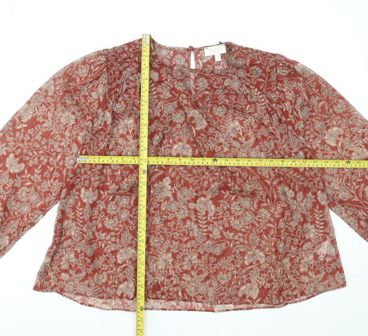 Womens UK Size 12 Sonder Studio Red Tunic Blouse
