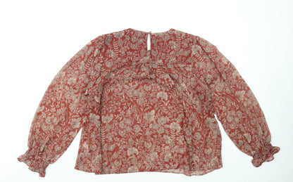 Womens UK Size 12 Sonder Studio Red Tunic Blouse