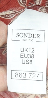 Womens UK Size 12 Sonder Studio Red Tunic Blouse