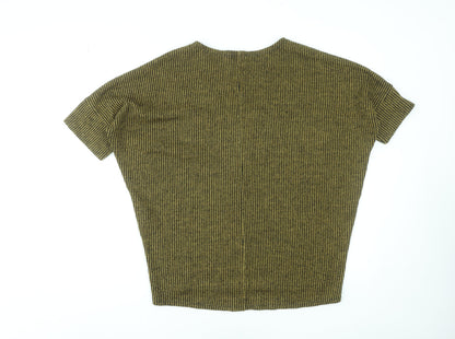Womens UK Size M Apricot Green Basic T-Shirt