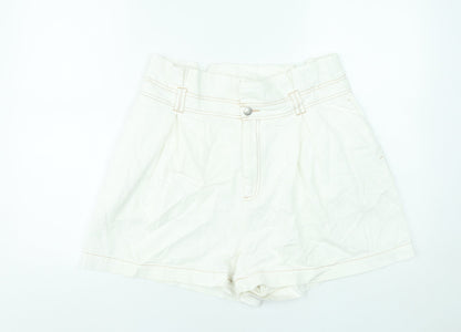 ASOS Women’s Ivory Cotton Chino Shorts Size 14 High Waist