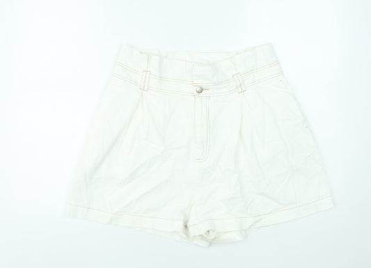 ASOS Women’s Ivory Cotton Chino Shorts Size 14 High Waist