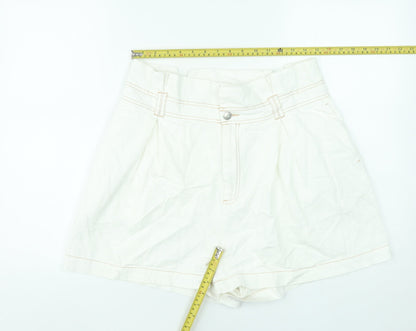 ASOS Women’s Ivory Cotton Chino Shorts Size 14 High Waist