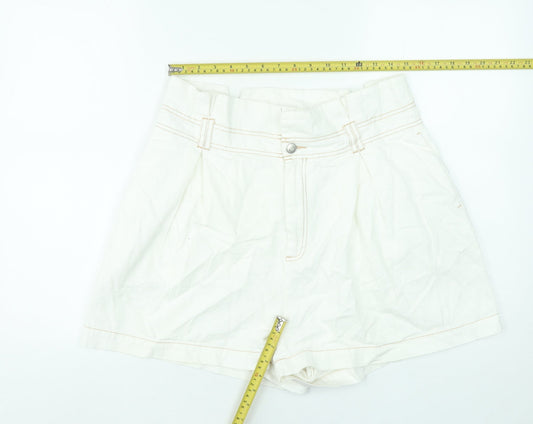 ASOS Women’s Ivory Cotton Chino Shorts Size 14 High Waist