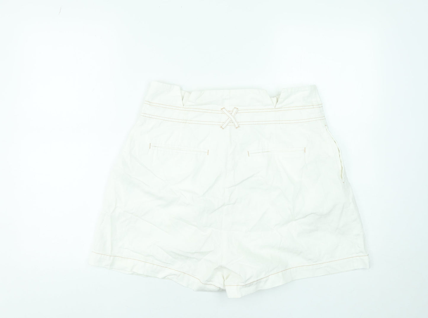 ASOS Women’s Ivory Cotton Chino Shorts Size 14 High Waist