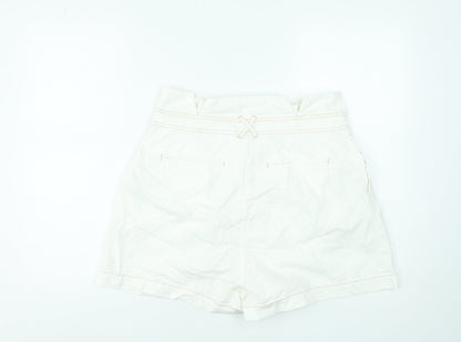 ASOS Women’s Ivory Cotton Chino Shorts Size 14 High Waist