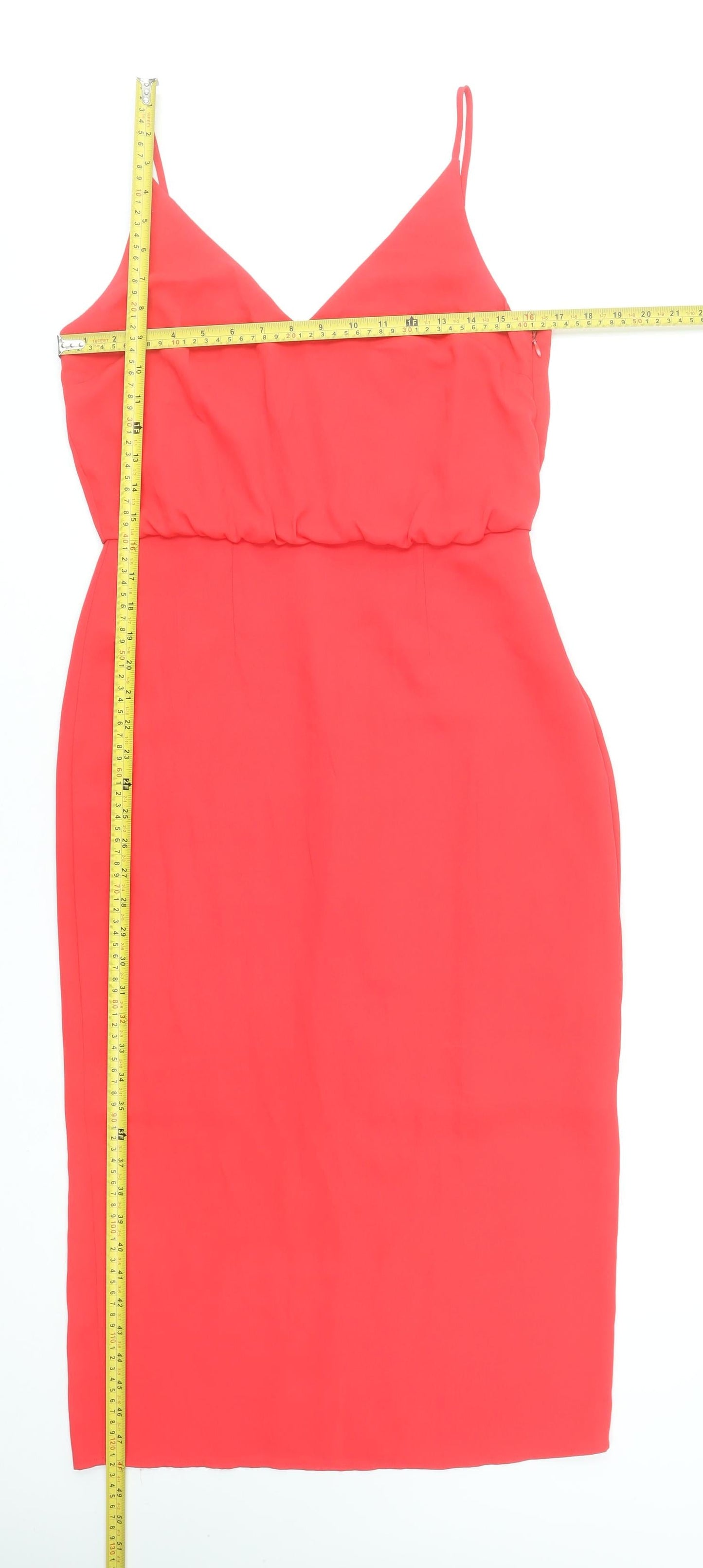 Oasis Women’s Red V-Neck Slip Dress Size 10 Party Cocktail