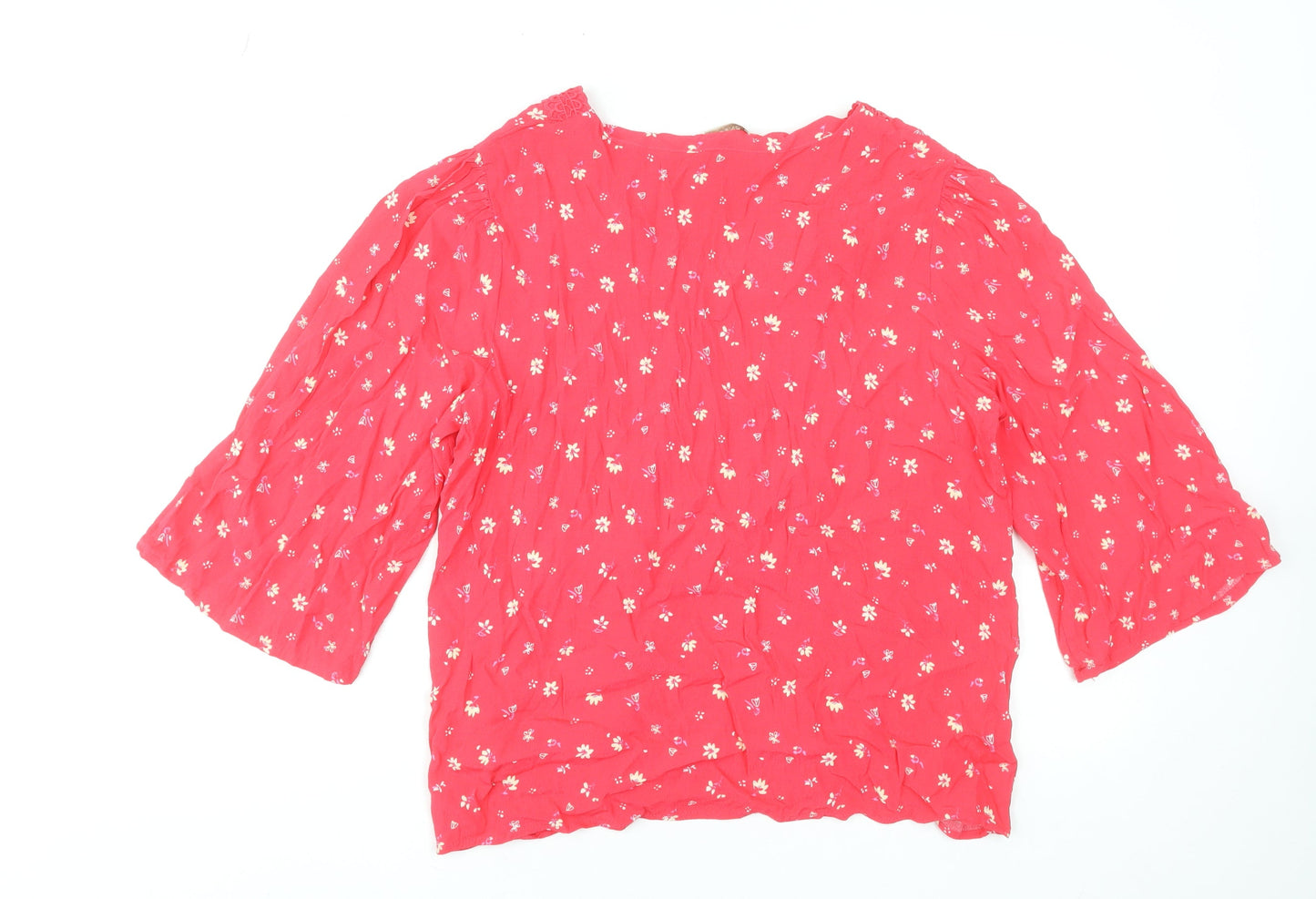 Womens UK Size L Monsoon Red Tunic Blouse