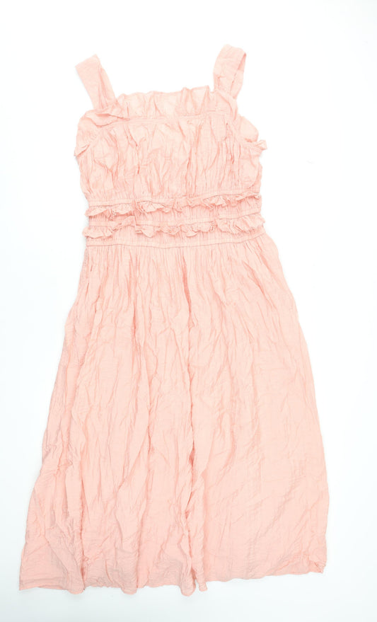 Marks and Spencer Women’s Pink Midi Fit & Flare Dress Size 14