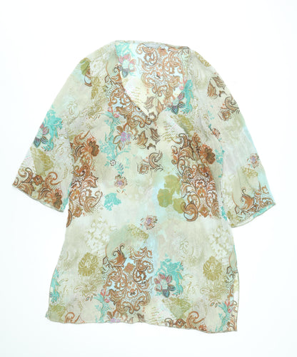 Womens UK Size XL Marks and Spencer Multicoloured Tunic Blouse