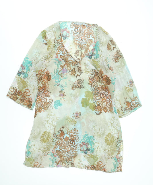 Womens UK Size XL Marks and Spencer Multicoloured Tunic Blouse