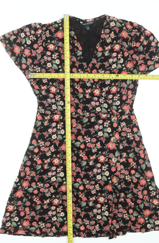 Next Petite Women's Multicoloured Floral A-Line Short Dress Size 8