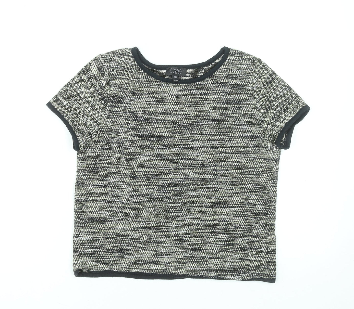 Womens UK Size 10 Topshop Grey Basic T-Shirt