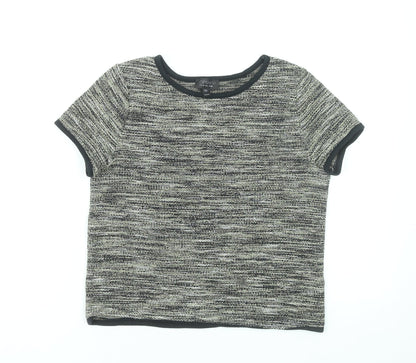 Womens UK Size 10 Topshop Grey Basic T-Shirt