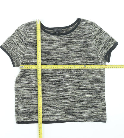 Womens UK Size 10 Topshop Grey Basic T-Shirt