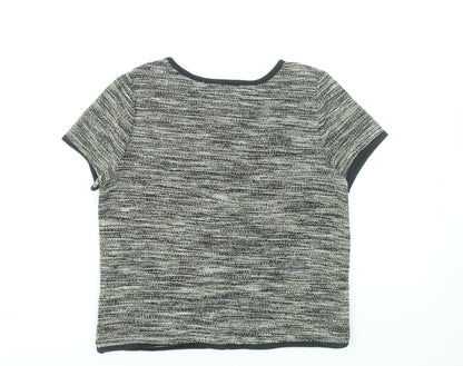 Womens UK Size 10 Topshop Grey Basic T-Shirt