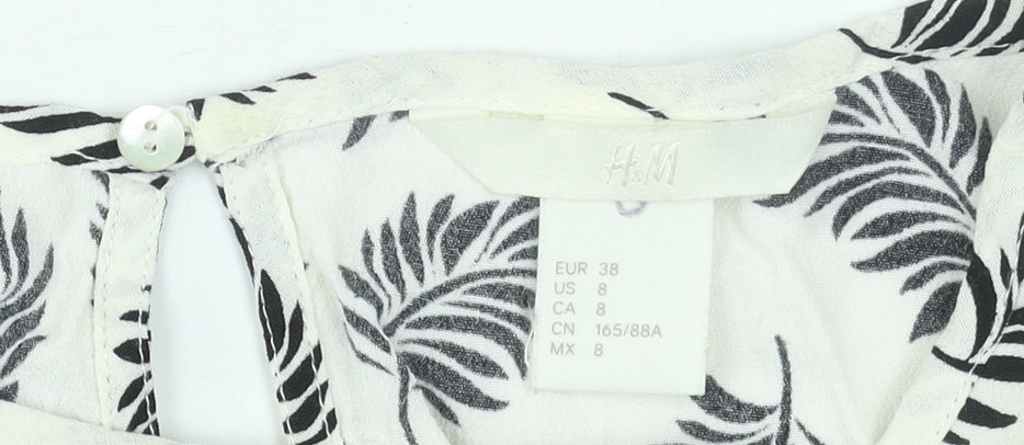 Womens UK Size 10 H&M White Basic Blouse