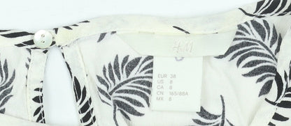 Womens UK Size 10 H&M White Basic Blouse