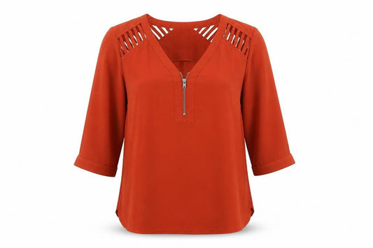 Womens UK Size S FOREVER 21 Orange Tunic Blouse