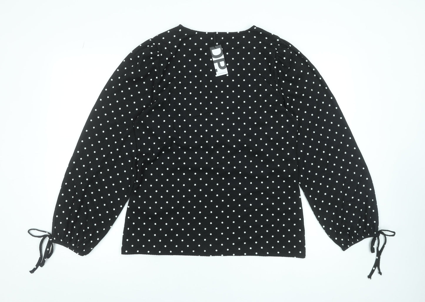 Womens UK Size L Dorothy Perkins Black Tunic Blouse