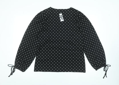 Womens UK Size L Dorothy Perkins Black Tunic Blouse