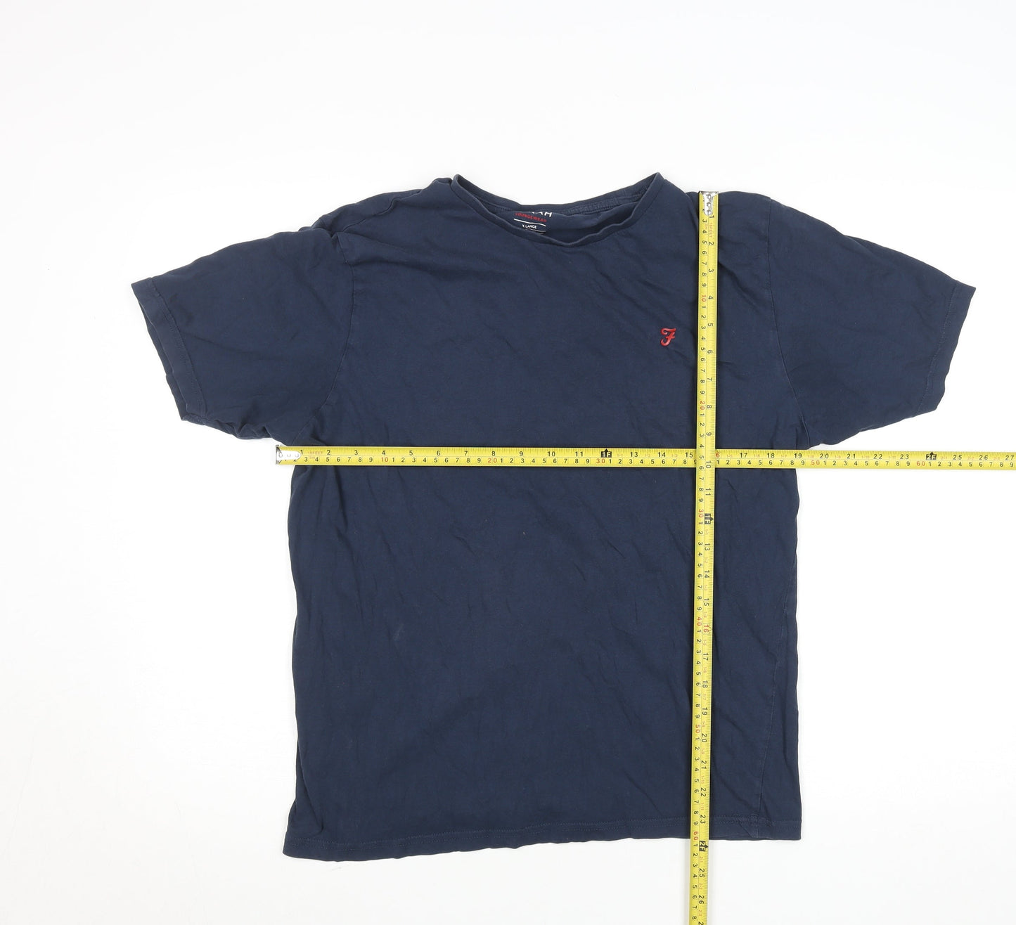 Farah Men’s Blue Cotton Crew Neck Lounge T-Shirt XL
