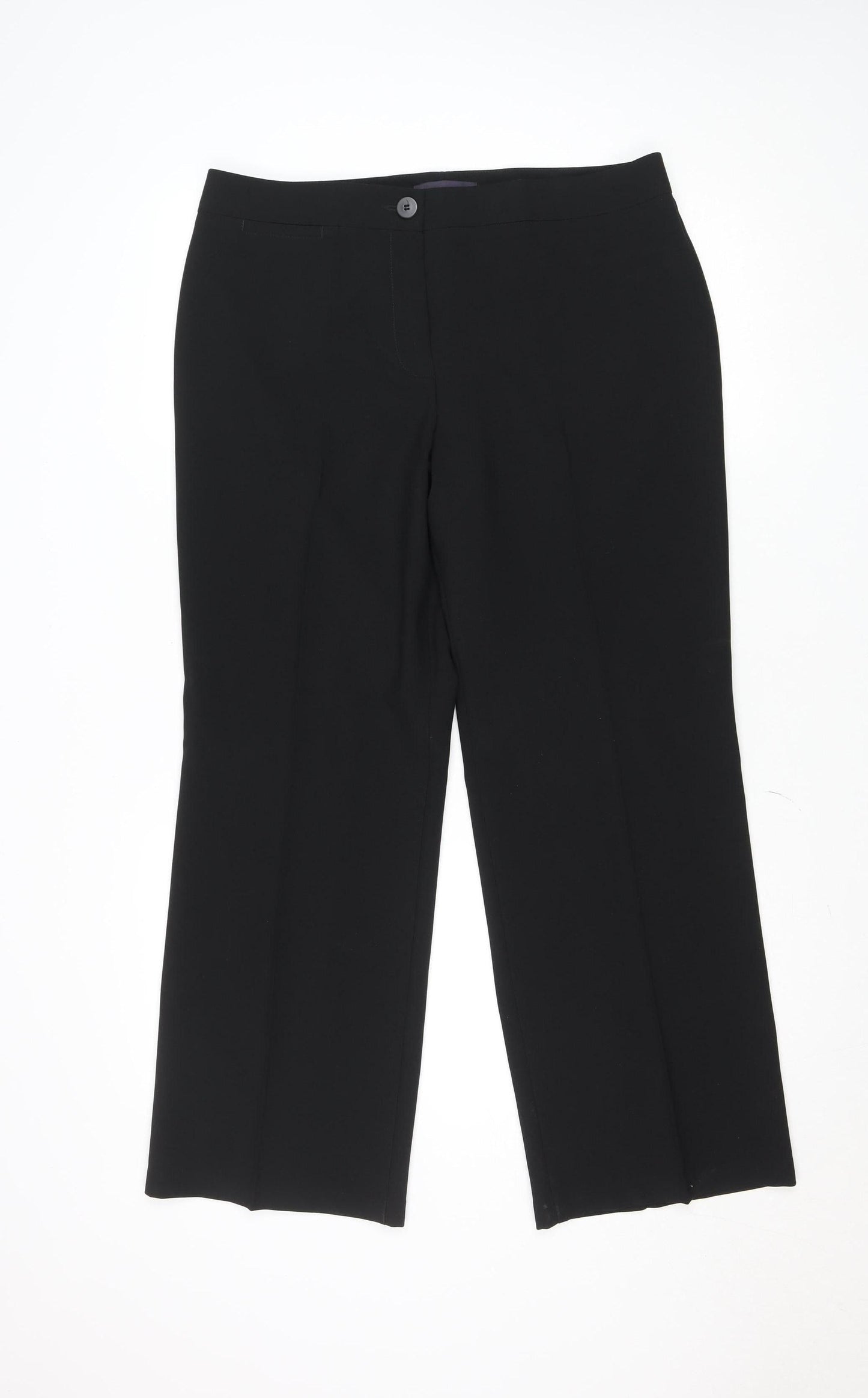 Womens UK Size 14 Marks and Spencer Regular Fit Dress Pants Black Trousers