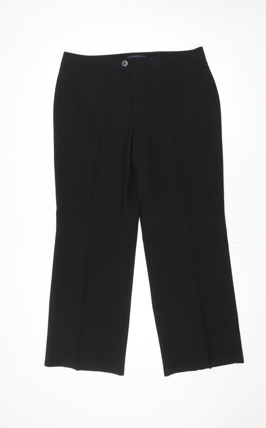 Womens UK Size 14 Marks and Spencer Regular Fit Dress Pants Black Trousers