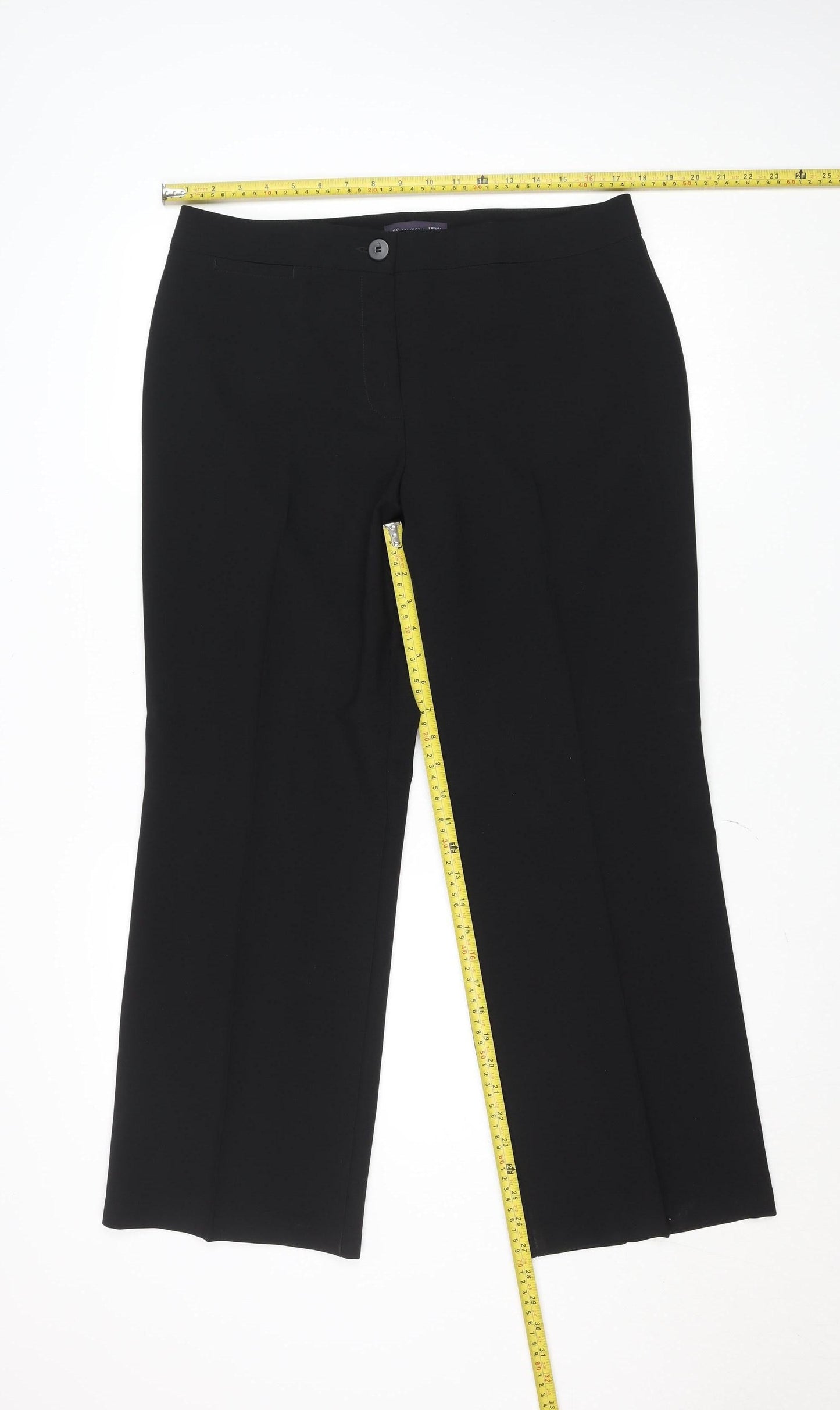 Womens UK Size 14 Marks and Spencer Regular Fit Dress Pants Black Trousers