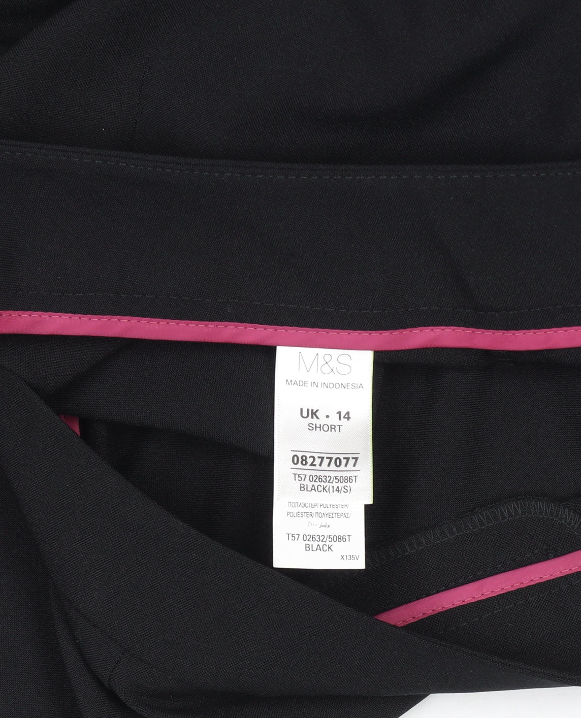 Womens UK Size 14 Marks and Spencer Regular Fit Dress Pants Black Trousers