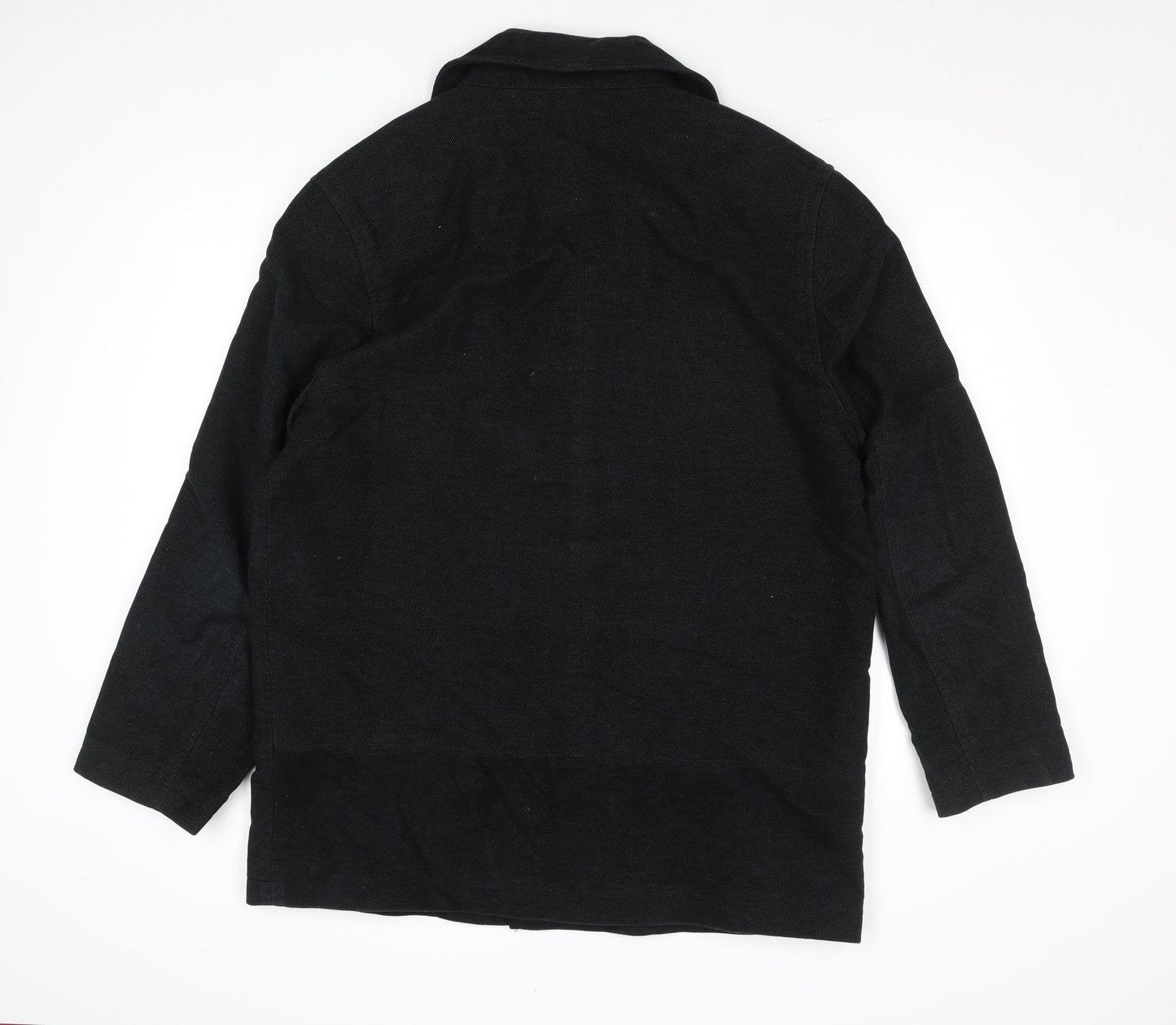 George Men's Grey L Cotton Blend Mid-Length Overcoat Size L