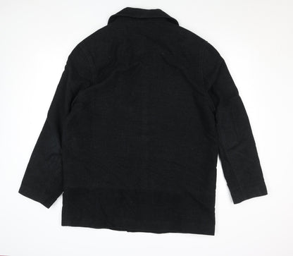 George Men's Grey L Cotton Blend Mid-Length Overcoat Size L