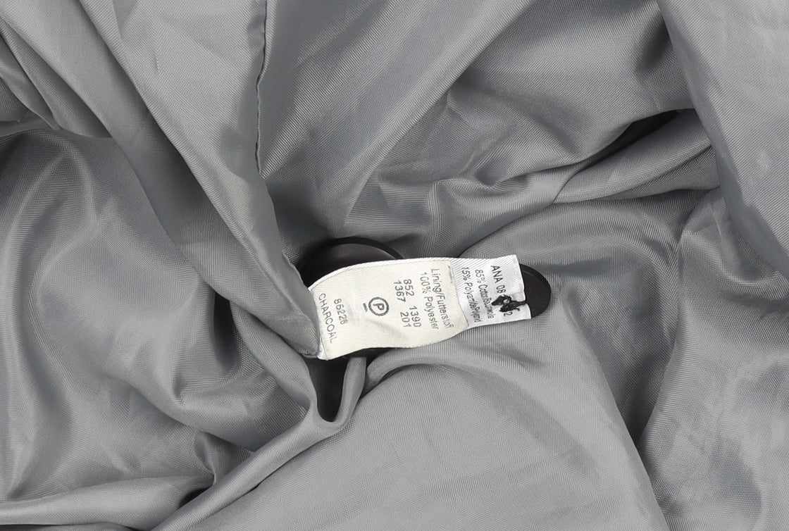 George Men's Grey L Cotton Blend Mid-Length Overcoat Size L