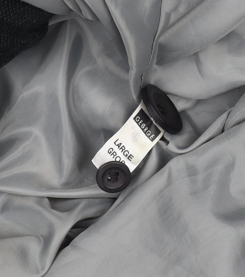 George Men's Grey L Cotton Blend Mid-Length Overcoat Size L