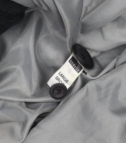 George Men's Grey L Cotton Blend Mid-Length Overcoat Size L