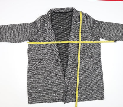 George Women’s Grey Striped Collared Long Sleeve Knit Cardigan XL