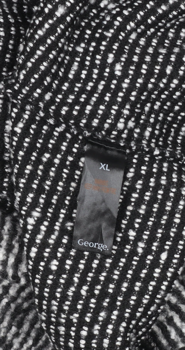 George Women’s Grey Striped Collared Long Sleeve Knit Cardigan XL