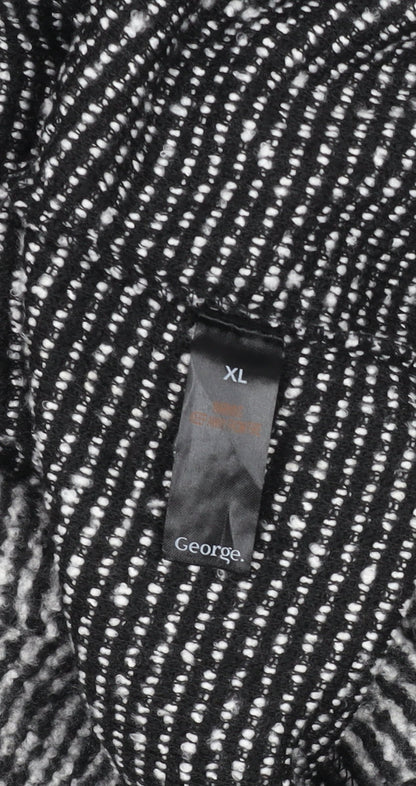 George Women’s Grey Striped Collared Long Sleeve Knit Cardigan XL