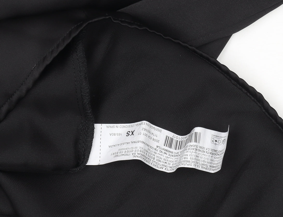 Womens UK Size XS Stradivarius Black Basic Button-Up
