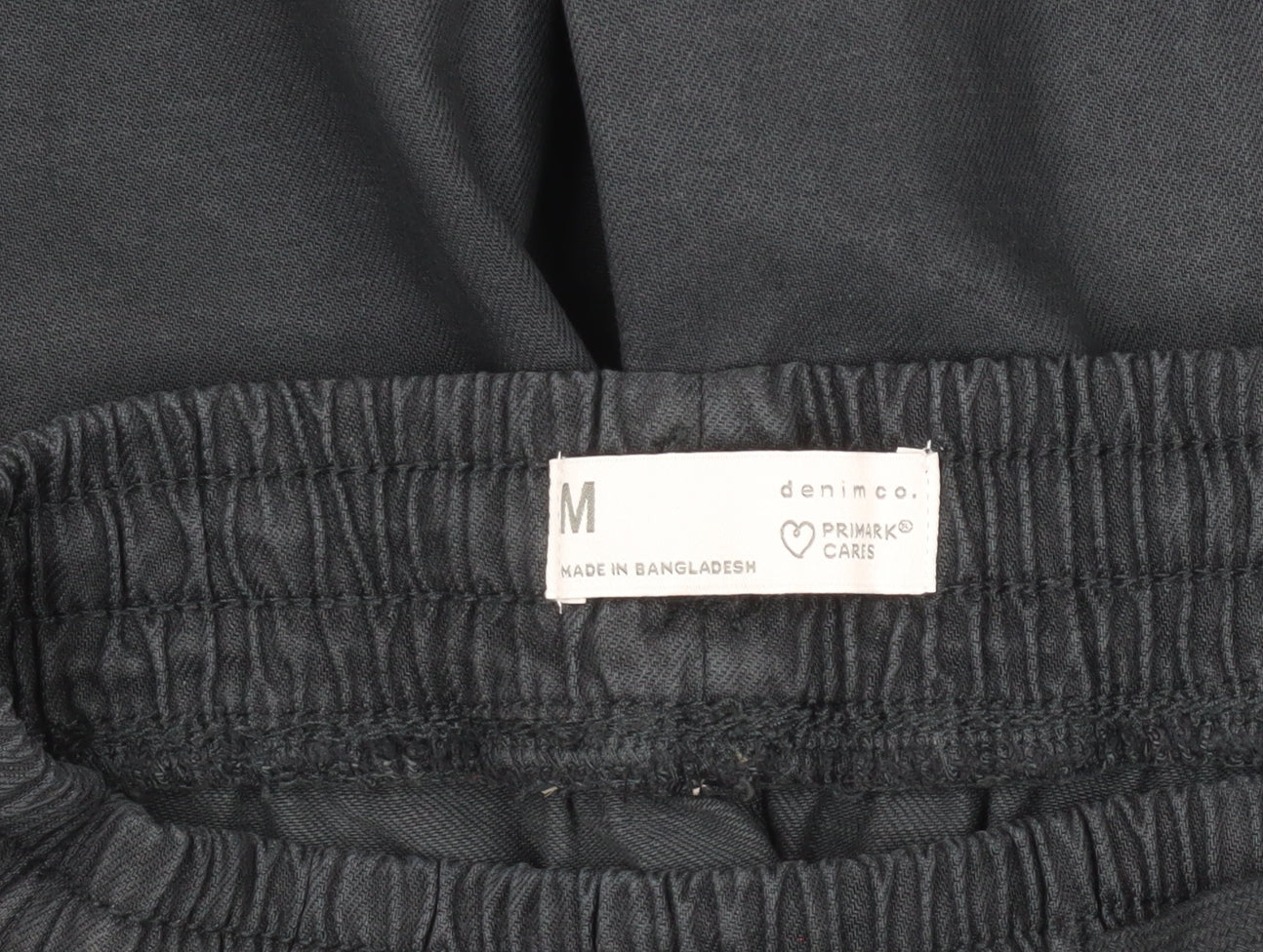 Primark Women Black Cargo Trousers M Elastic Waist Lyocell