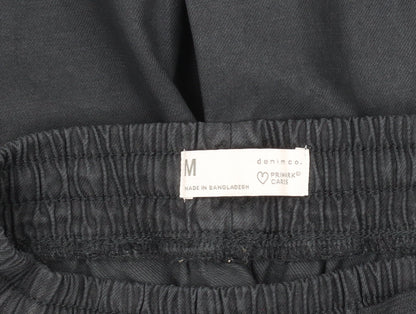 Primark Women Black Cargo Trousers M Elastic Waist Lyocell