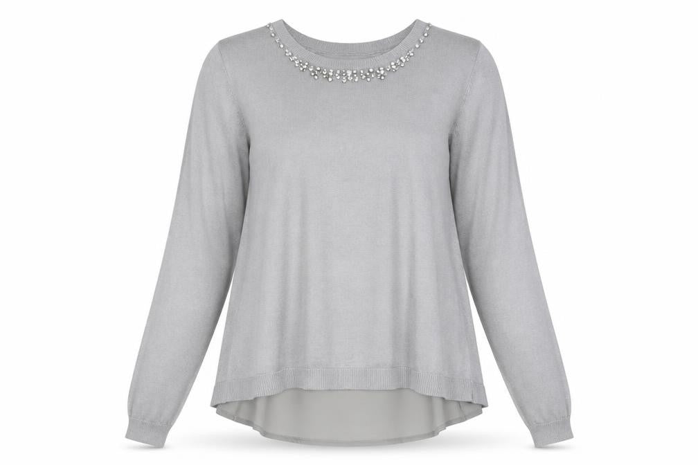Womens UK Size L Oasis Grey Basic Blouse
