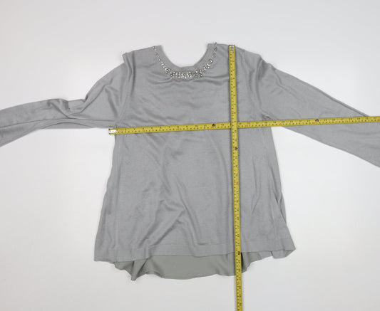 Womens UK Size L Oasis Grey Basic Blouse