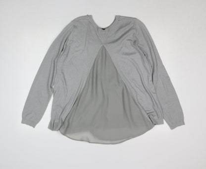 Womens UK Size L Oasis Grey Basic Blouse