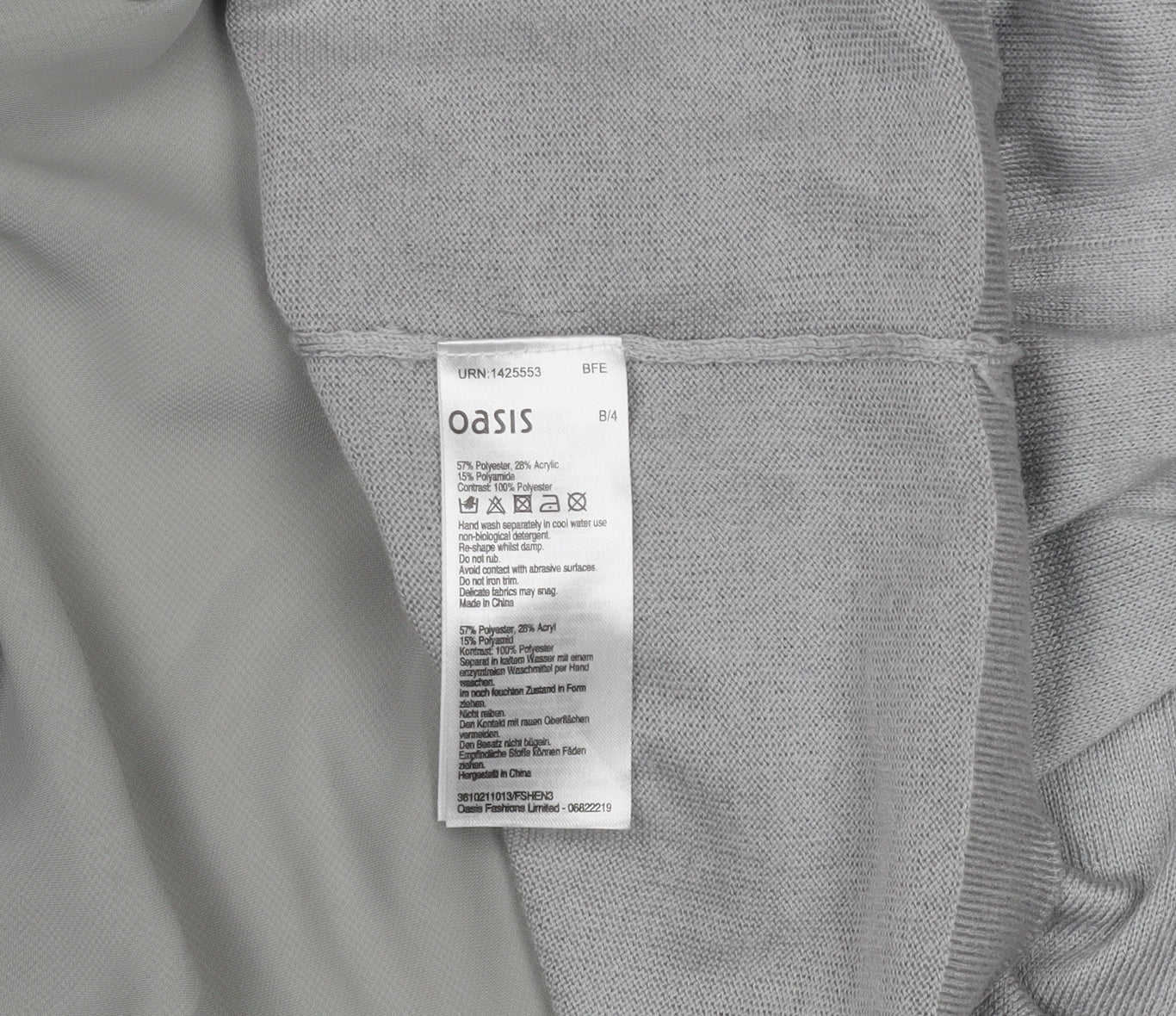 Womens UK Size L Oasis Grey Basic Blouse