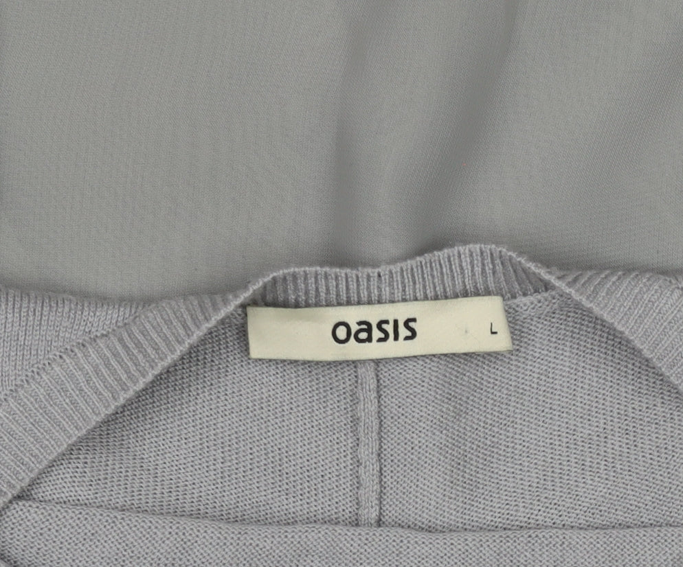 Womens UK Size L Oasis Grey Basic Blouse