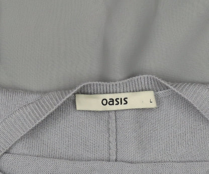 Womens UK Size L Oasis Grey Basic Blouse