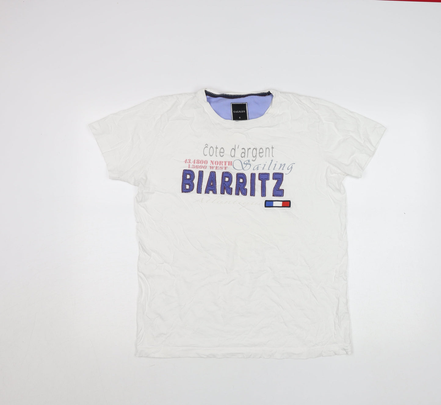 Mens UK Size S Galileo White  T-Shirt
