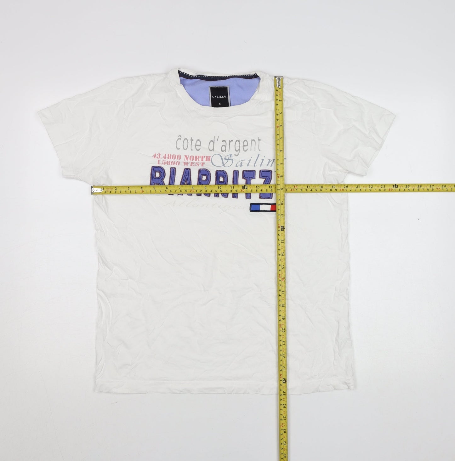 Mens UK Size S Galileo White  T-Shirt